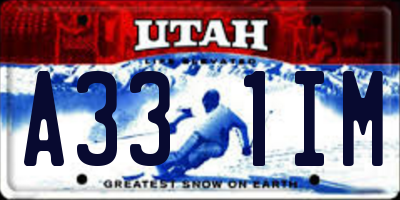 UT license plate A331IM