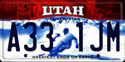 UT license plate A331JM