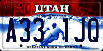 UT license plate A331JQ