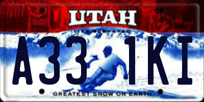 UT license plate A331KI