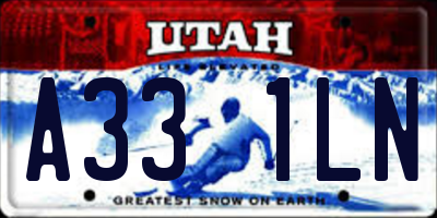 UT license plate A331LN