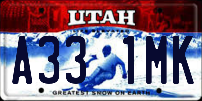 UT license plate A331MK