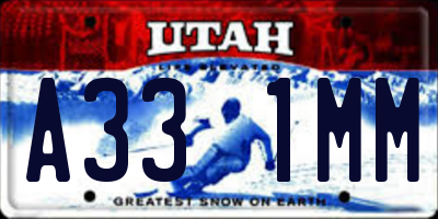 UT license plate A331MM
