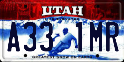 UT license plate A331MR