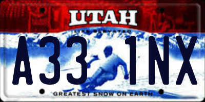 UT license plate A331NX