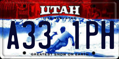 UT license plate A331PH