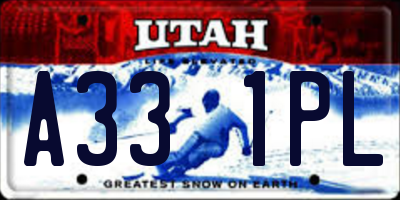 UT license plate A331PL