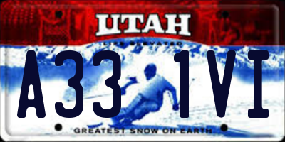 UT license plate A331VI