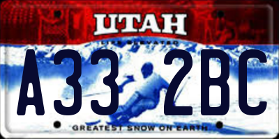 UT license plate A332BC