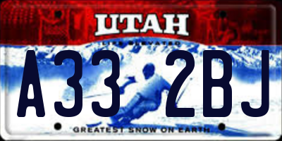 UT license plate A332BJ