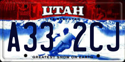 UT license plate A332CJ
