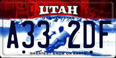 UT license plate A332DF