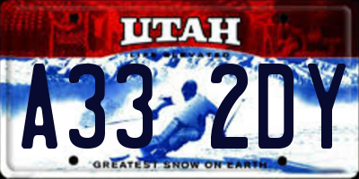 UT license plate A332DY