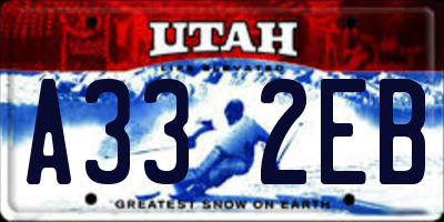 UT license plate A332EB