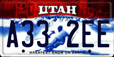 UT license plate A332EE