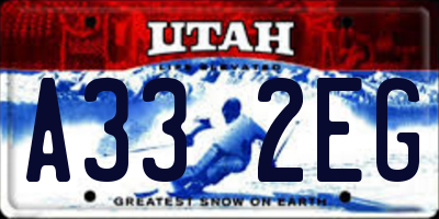 UT license plate A332EG