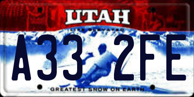 UT license plate A332FE