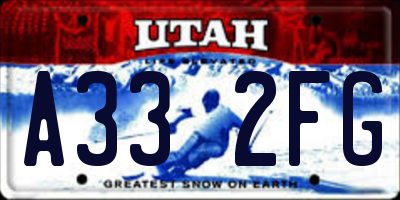 UT license plate A332FG