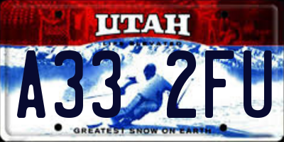 UT license plate A332FU