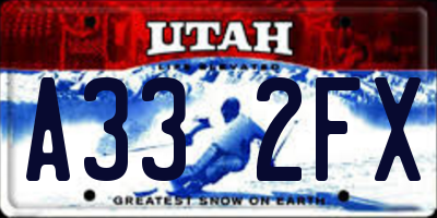 UT license plate A332FX