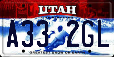UT license plate A332GL