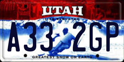 UT license plate A332GP