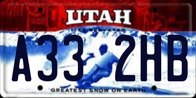 UT license plate A332HB