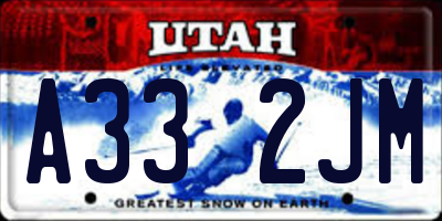 UT license plate A332JM