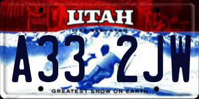 UT license plate A332JW