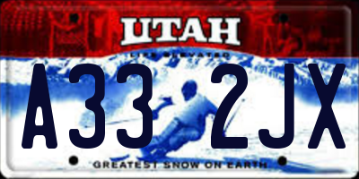UT license plate A332JX