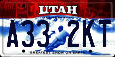 UT license plate A332KT