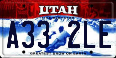 UT license plate A332LE