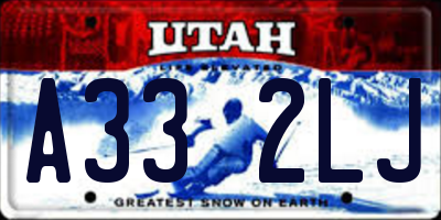 UT license plate A332LJ