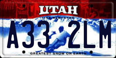 UT license plate A332LM