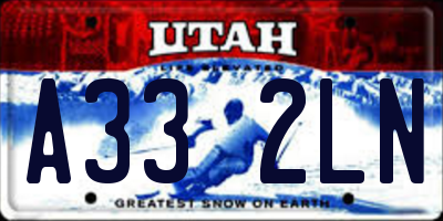 UT license plate A332LN