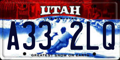 UT license plate A332LQ