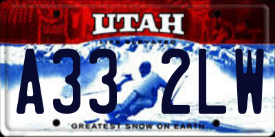 UT license plate A332LW