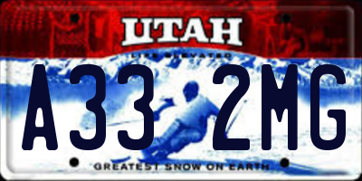 UT license plate A332MG