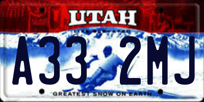 UT license plate A332MJ