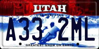 UT license plate A332ML