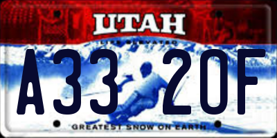 UT license plate A332OF