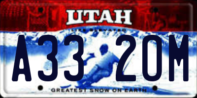 UT license plate A332OM