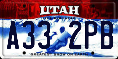UT license plate A332PB