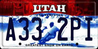 UT license plate A332PI