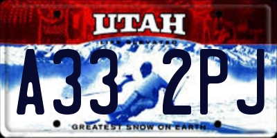 UT license plate A332PJ