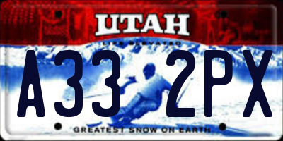 UT license plate A332PX