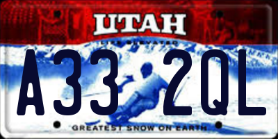 UT license plate A332QL