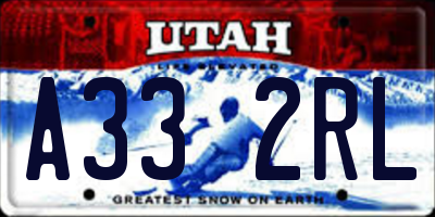 UT license plate A332RL