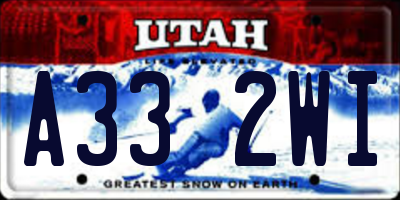 UT license plate A332WI