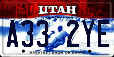 UT license plate A332YE